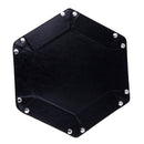 Dice PU Leather Folding Hexagon Tray Velvet for RPG DnD Dice Game Storage A