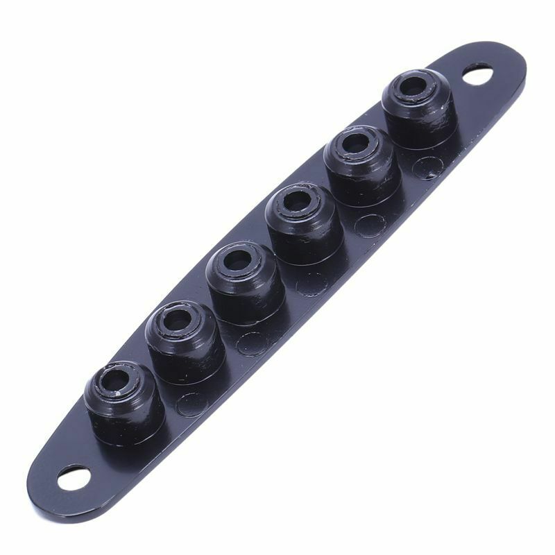 1 Pcs Electric Guitar Bridge String Thru Body Ferrules Bushing Plate - Blac