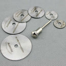 7x Cutting Discs Mandrel HSS Rotary Circular Saw Blades Tool Cutoff 22-50mm Set~