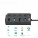 Usb Hub 3.0 5Gbps High Speed 4 Port Usb 3.0 Hub Splitter On/Off Switch For