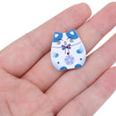 50Pcs Multicolor Cat 2 Holes DIY Wooden Buttons Sewing Scrapbooking Accessor ME