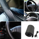 Car Truck Leather Steering Wheel Cover With Needles and Thread Black DIY Hot 3C