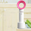 USB Mini Handheld Bladeless Fan No Leaf Handy Fan Small Cooling Fan (White)