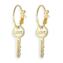 Fashion Love Key Drop Dangle Earrings Statement Punk Earrings Women Jewe lbTOCA