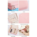 Portable PU Jewelry Box Zipper Bracelet Earrings Necklace Rings Storage CaseQ1U7