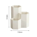 1Pc Novelty Hexagon Pencil Pen Holder Desk Storage Box Organizer Business D P4M9