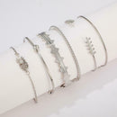 6pcs Punk Style Bracelet Pineapple Crystal Bangles Women Boho Jewelry Gift