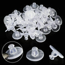 100pcs Silicone Clear Earring Backs Soft Rubber Ear Stud Blocked Stoppers 11mm