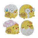 4pcs DIY Full Drill Special Shaped Chicken Diamond Painting Fridge Magnet