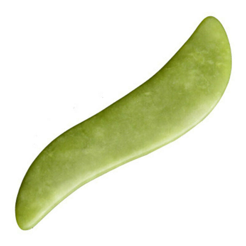 Natural S Shape Gua Sha Jade Stone Guasha Board Facial Face Massage Therap RKZ