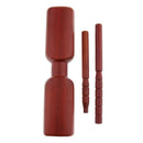 Wood Tone Block with Beater Mallet Hammer Percussion Instrument Set Red