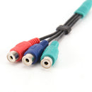 3.5mm Mini AV Male To 3RCA Female Audio Video Cable Stereo Jack Adapter Cord  Ew