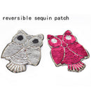owl reversible change color sequins sew on patches for clothes coat diy craftsOZ