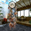 Oil Painting Wolf Dream Catcher Feather Bead Hanging Home Car Decor