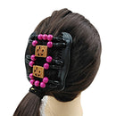 Retro Women Bead Magic Hair Comb DIY Hairstyle Making Double Slide Bun Clip A