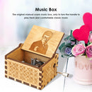 Retro Carved Hand Cranked Music Box Wood Kid Child Birthday Gift Home Decor