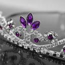 Purple Crystal Rhinestone Bridal Wedding Party Tiara Headband Stylish Hair Comb