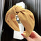 Women Headband Knot Solid Wide-brimmed Fabric Hair Accessories (Yellow)