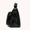 Retro Women Shoulder Bag Multi-zipper Big Capacity Crossbody Pouch (Black)