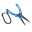 Blue Stainless Steel Jaws Hook Remover Line Cutter Fishing Pliers + Lanyard