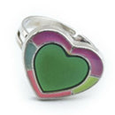 ring mood ring adjustable size color change heart light light M7V8