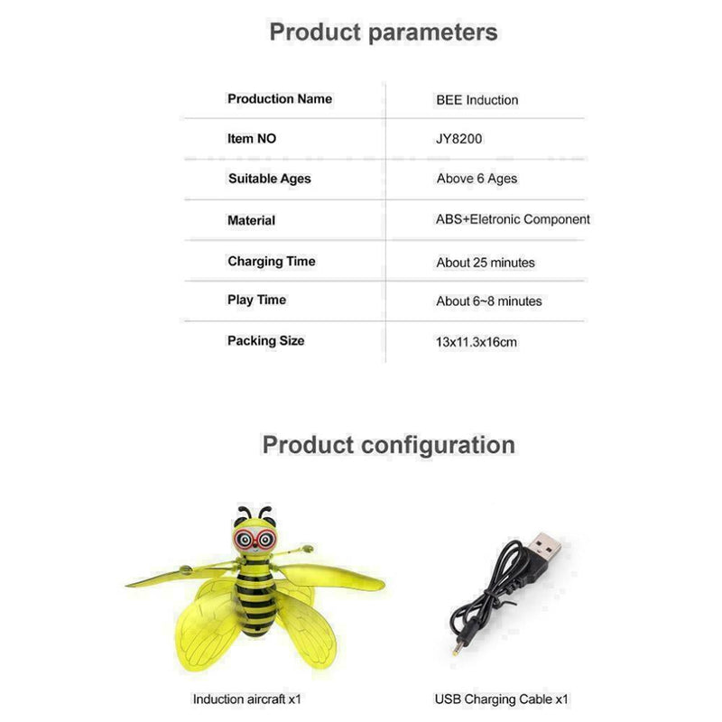 Simulation Little Bee Aircraft Toys Gesture Induction Smart Kids Toys Flyin A4J3