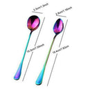 6pcs Stainless Steel Iridescence Rainbow Coffee Spoons Mixing Spoons Set Lo