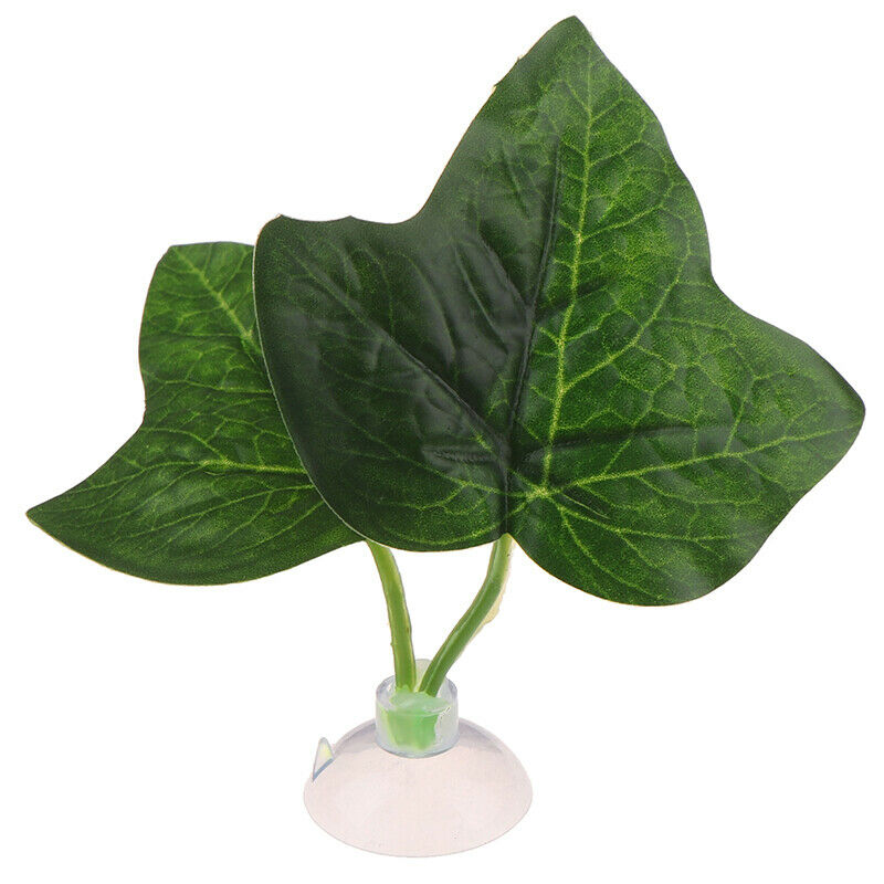 Aquarium Decor Artificial Plant Leaf Betta Rest Fish Plant With Suction Cu JR