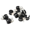 10Pcs Insulated 13mm 1/2" P Tube Clips Hose Pipe Line Clamp P Type 13 x36mm