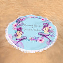 Flower Printed Beach Towel Round Tassel Ethnic Style Blanket Picnic Mat