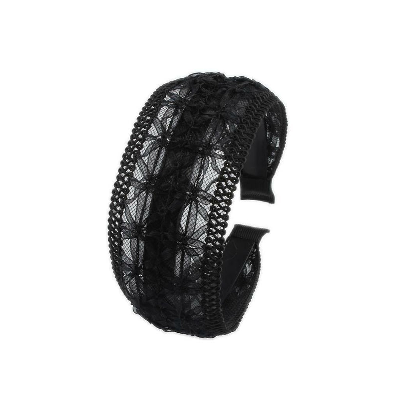 Gothic Lace Headband Flower Head Band Hoop Headpiece Hair Wrap Black 5.4cm
