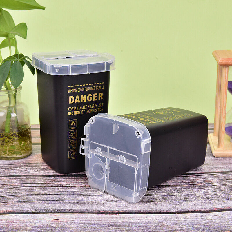 1L Capacity Sharps Container Medical Needles Tattoo Piercing Needles Collect Box