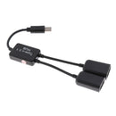 2 in 1 Type C to Dual USB Adapter Power Charger OTG Cable Splitter Adapter