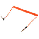 3.5mm Auxiliary Audio Male to Male Cable 90 Degree Right Angle Line Orange