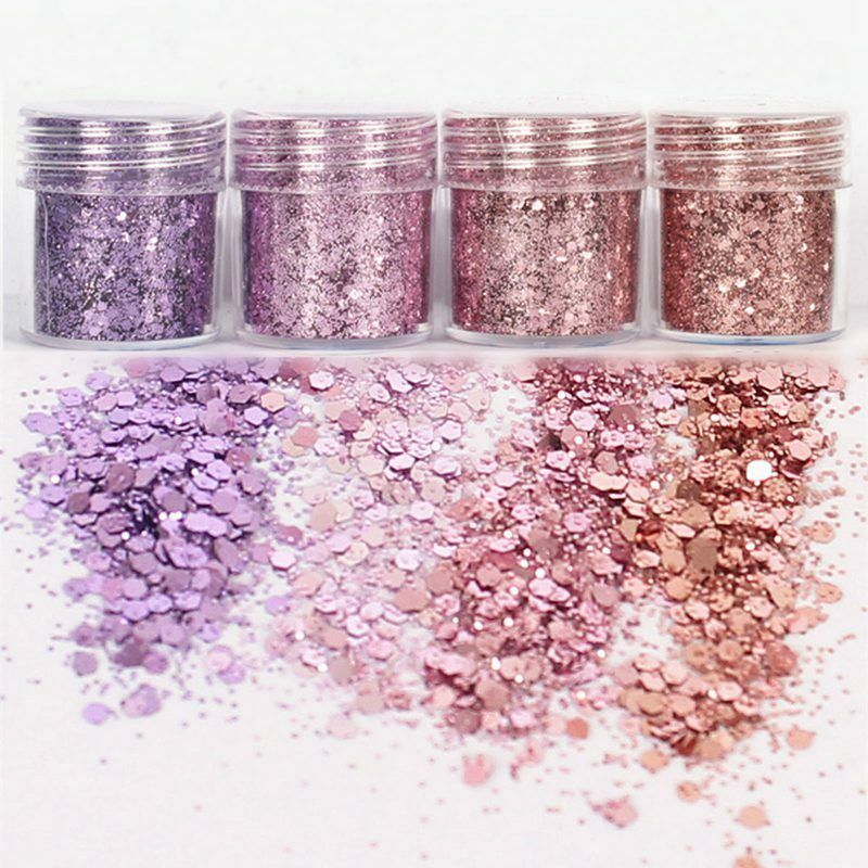 4Pots Sequins Glitter Dust Powder Paillette Tips Nail Art Decor L9P7