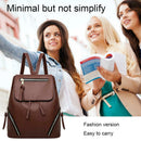 Women Drawstring Backpack Leather Travel Girls School Shoulder Bag (Brown) A