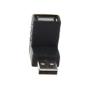 Black Right Angle USB 2.0 Type A Male to Female Adapter Connector