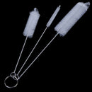 White 3Pcs Lab Test Tube Cleaning Brush Household Kitchen Bottle   Clean Tool Nw
