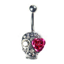 Sexy Crystal Flower Dangle Navel Belly Button Ring Bar Body Piercing Jewelry Hot