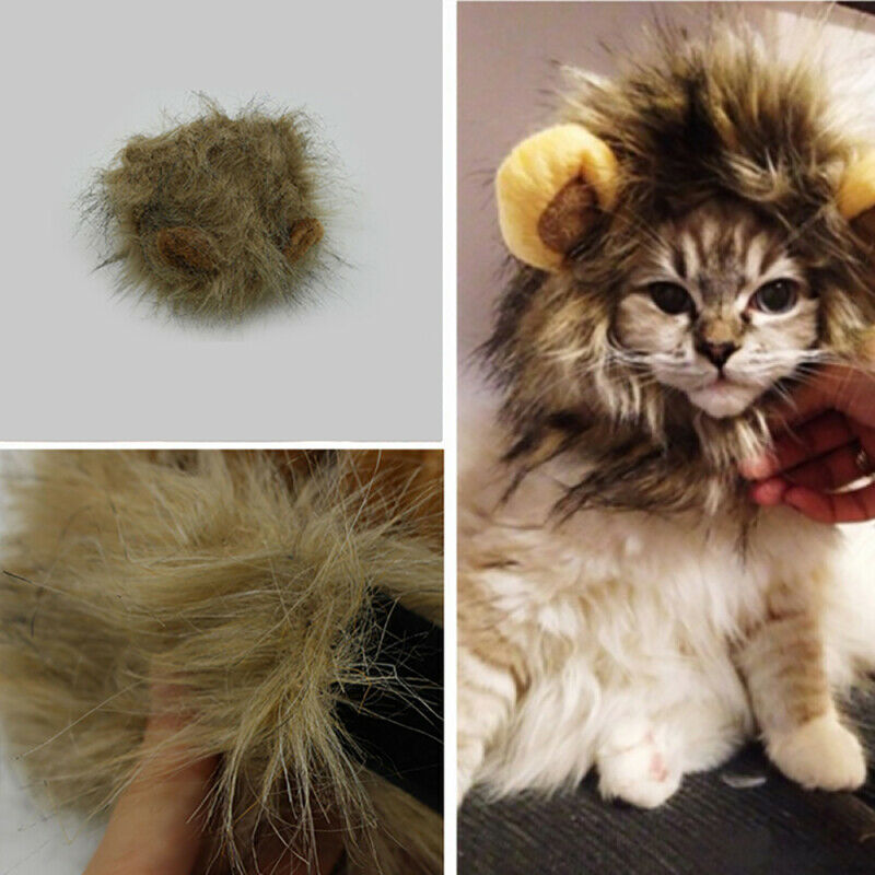 Creative Cute Pet Costume Lion Mane Wig Hat for Dog Cat Funny Dress Up