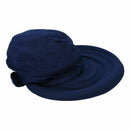 Summer Fashion Bowknot Big Visor Cap Beach Sun Hat Dark blue