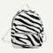 Cow Zebra Print Shoulder Schoolbag Women Girl Plush Mini Backpack (Style 1)