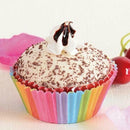 100 Pack Rainbow Color Muffins Cupcakes Wraps Cases - DIY Baking Accessories for