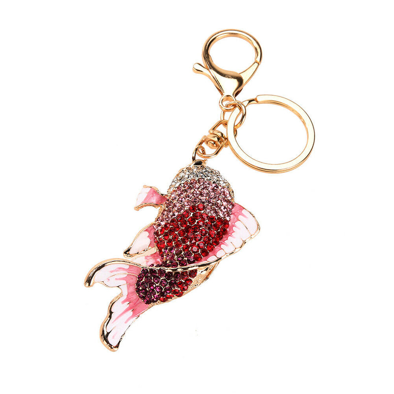 Exquisite Crystal Fish Keychains Holder Goldfish Purse Bag Pendant Keyrings