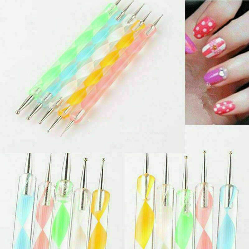 2Way Pen Nail Art Marbleizing Dotting Painting Dot X7T8 Manicure X0Q2. Tool M1S3