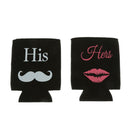 1 Set Wedding Engagement Beer Bottle Tin Can Cooler His & Her Cup Sleeve Holder