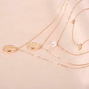 2pcs Fashion Shell Conch Clavicle Choker Chain Multi-layer Necklace Pendant CXS