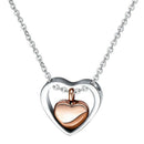 Double Heart Stainless Steel Cremation Jewelry Hold Loved Ones Ashes KeepsakA3G9