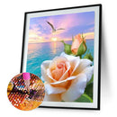 DIY Room Diamond Painting 5D Full Round Drill Flowers on Sea Picture Kit
