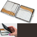 Classic Leather & Alloy Cigarette Case Box Metal Holder Container for Lighter JR